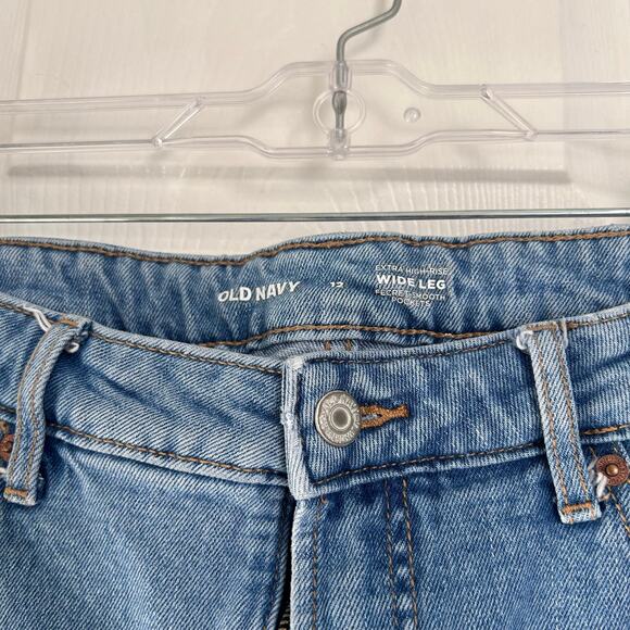 Trendy barrel leg Old Navy Extra High-Rise Wide Leg jeans size 12 - Picture 3 of 5